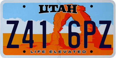 UT license plate Z416PZ
