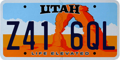 UT license plate Z416QL