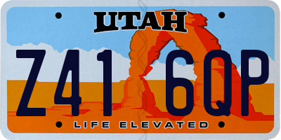 UT license plate Z416QP