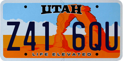 UT license plate Z416QU