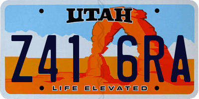 UT license plate Z416RA