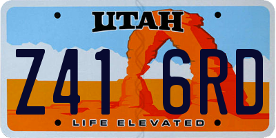 UT license plate Z416RD