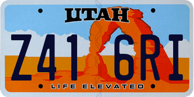 UT license plate Z416RI