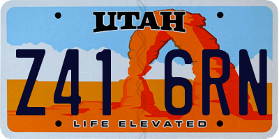 UT license plate Z416RN