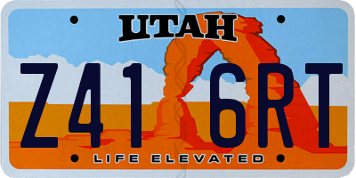 UT license plate Z416RT