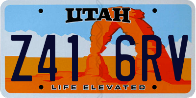 UT license plate Z416RV