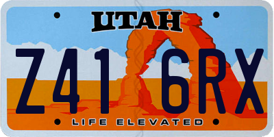 UT license plate Z416RX
