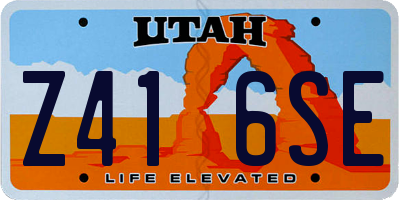 UT license plate Z416SE