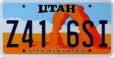 UT license plate Z416SI