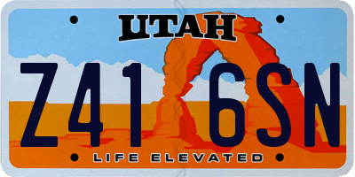 UT license plate Z416SN
