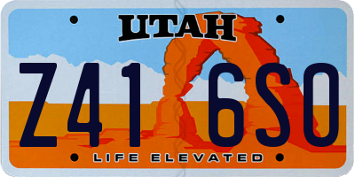 UT license plate Z416SO