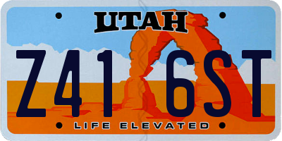 UT license plate Z416ST