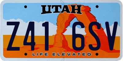 UT license plate Z416SV