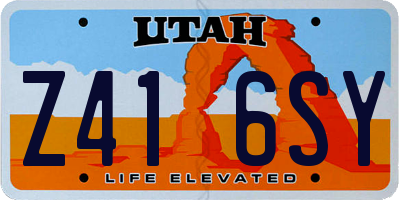 UT license plate Z416SY