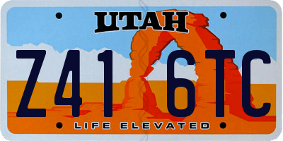 UT license plate Z416TC
