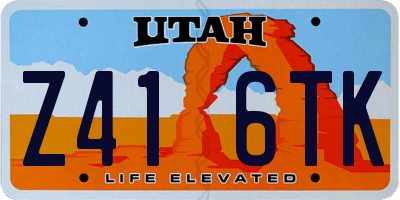 UT license plate Z416TK