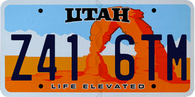 UT license plate Z416TM