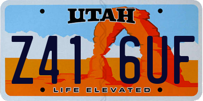 UT license plate Z416UF