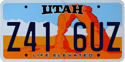 UT license plate Z416UZ
