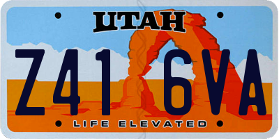 UT license plate Z416VA