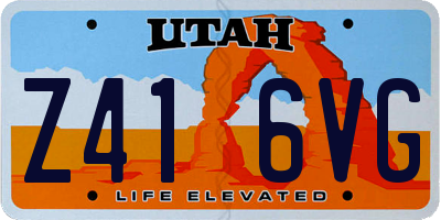 UT license plate Z416VG