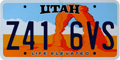 UT license plate Z416VS