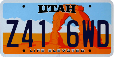 UT license plate Z416WD