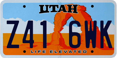 UT license plate Z416WK
