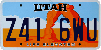 UT license plate Z416WU