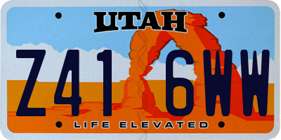 UT license plate Z416WW