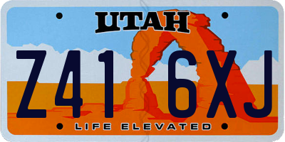 UT license plate Z416XJ