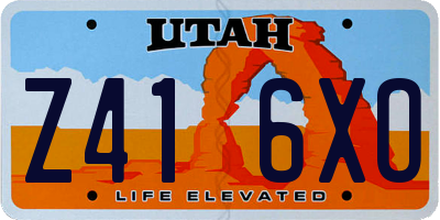 UT license plate Z416XO