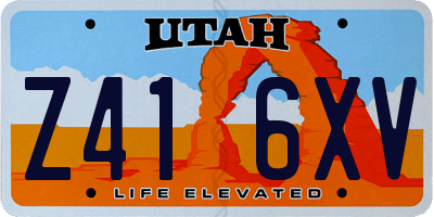 UT license plate Z416XV