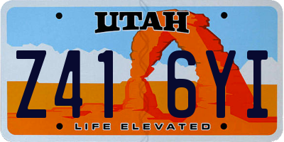 UT license plate Z416YI