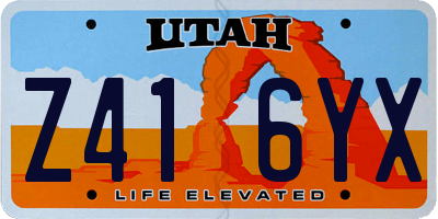 UT license plate Z416YX