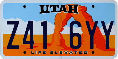 UT license plate Z416YY