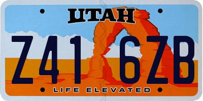 UT license plate Z416ZB