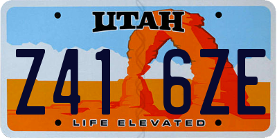 UT license plate Z416ZE