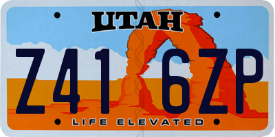UT license plate Z416ZP
