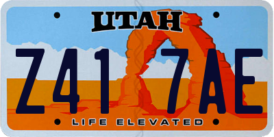 UT license plate Z417AE