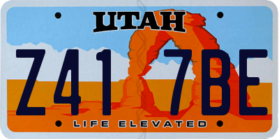 UT license plate Z417BE
