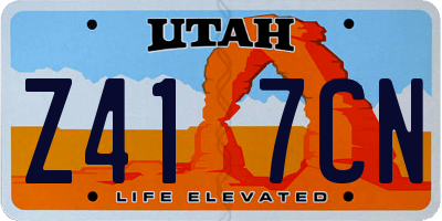 UT license plate Z417CN