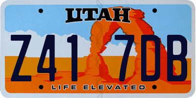 UT license plate Z417DB