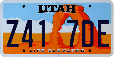 UT license plate Z417DE