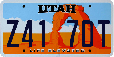 UT license plate Z417DT