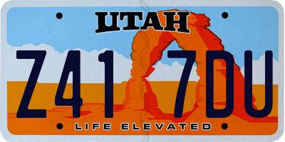 UT license plate Z417DU