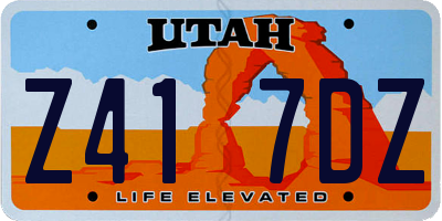 UT license plate Z417DZ