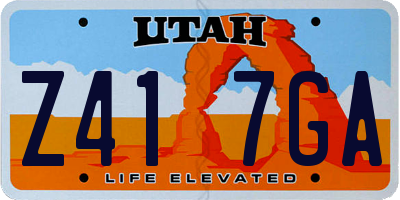 UT license plate Z417GA