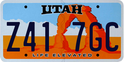 UT license plate Z417GC