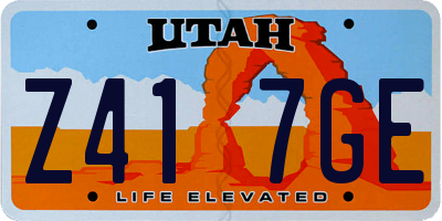 UT license plate Z417GE